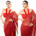 Raveena Tandon sizzles in red hot silk saree made with recyclable material; we love our sustainable queen