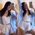  Alaya F shows how to look chic while staying comfy for long Zoom interviews in  white shorts set