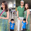 Watch: Kajal Aggarwal’s son Neil says ‘hi’ to paps at Mumbai airport 
