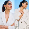 Sonam Kapoor serves dramatic flair in white pantsuit with ruffled sleeves but her arm candy worth over Rs 3 lacs steals attention