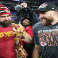 Jason Kelce Pokes Fun at Travis Kelce’s ‘Dad Move’ During Taylor Swift’s Eras Tour on New Heights Podcast