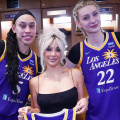 Kim Kardashian Cheers Up Players at LA Sparks Locker Room With Daughter North West at WNBA Opener