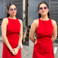 Isha Malviya looks red-y to beat the heat in her mini dress with cut-outs and cute hair bow 