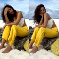 Triptii Dimri serves minimalism magic in white bardot top with comfortably stylish yellow pants 