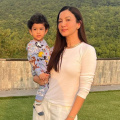 Bigg Boss 7's Gauahar Khan poses with son Zehaan as she steps out in city; asks paps to not shout and startle him