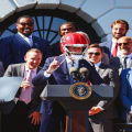 Watch: Joe Biden Hilariously Steps Into NFL Players’ Shoes as He Fake Tries to Catch Pass in Chiefs’ Gears