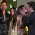 Hrithik Roshan poses with GF Saba Azad, Shriya Saran locks lips with husband at Ramesh Taurani's Diwali party