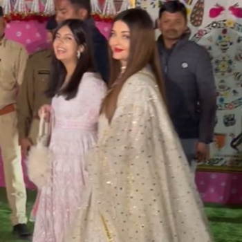 Anant Ambani-Radhika Merchant pre-wedding: Aishwarya Rai enjoys dhol beats with daughter Aaradhya, Abhishek Bachchan