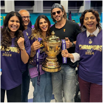 Juhi Chawla beams with joy post KKR’s big IPL 2024 final win; drops PICS ft. Shah Rukh Khan, Jay Mehta and kids
