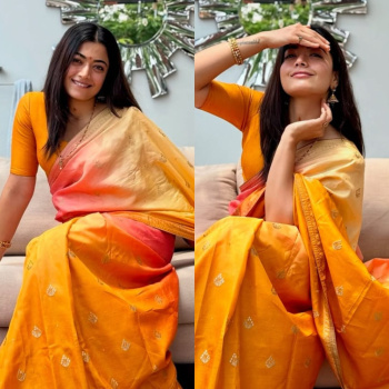 Rashmika Mandanna looks like new bride in Banarasi silk saree, serves fashion inspo for wedding season