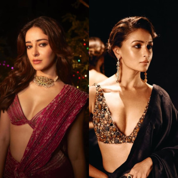 11 plunging neckline blouse designs and styling tips inspired by Ananya Panday, Alia Bhatt, more
