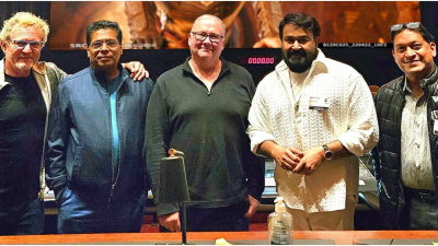 Mohanlal’s directorial debut Barroz undergoes audio fine-tuning in Hollywood; see PHOTO