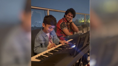 WATCH: Nani's son plays Hoyna Hoyna on piano as surprise birthday gift for his dad