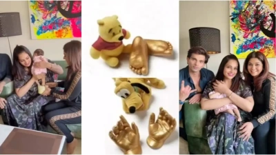 WATCH: Bipasha Basu and Karan Singh Grover get clay impressions of daughter Devi's tiny hands and feet