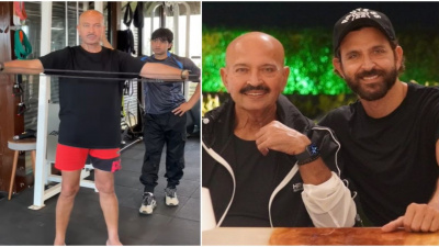 Hrithik Roshan is stunned by dad Rakesh Roshan’s hardcore workout session; see PIC for his reaction