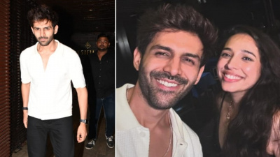 PICS: Kartik Aaryan looks dapper in casual outfit for family dinner, drops selfie wishing sister on her birthday