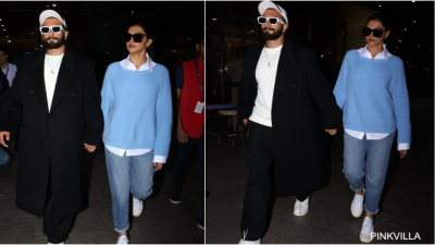 WATCH: Ranveer Singh-Deepika Padukone serve major winter fashion goals as they walk hand-in-hand at airport