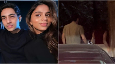 WATCH: Rumored lovebirds Suhana Khan and Agastya Nanda get spotted together during night out in city