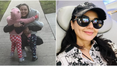 Preity Zinta gives warm hug to her twin kids Jai and Gia in new PICS; fans shower love
