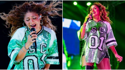 Sunidhi Chauhan reacts as fan throws water bottle at her during live concert; 'Show ruk jaega'