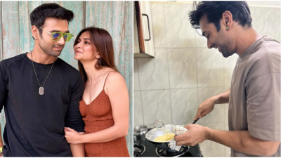 Kriti Kharbanda gushes over hubby Pulkit Samrat as he performs ‘pehli rasoi’; ‘Fell in love all over again’