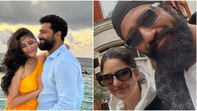 Katrina Kaif-Vicky Kaushal are all smiles as they pose with fan in London; PIC goes viral