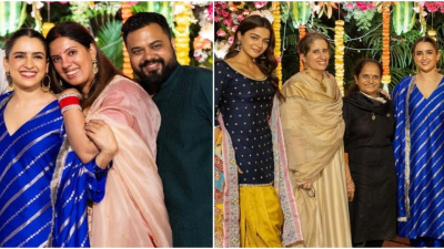 Sanya Malhotra drops happy PICS from sister Shagun and Achin Jain’s first Lohri; Guneet Monga enjoys party