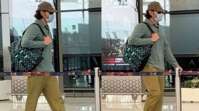 Mahesh Babu jets off to vacation with his wife Namrata Shirodkar and kids; looks dapper in green tee