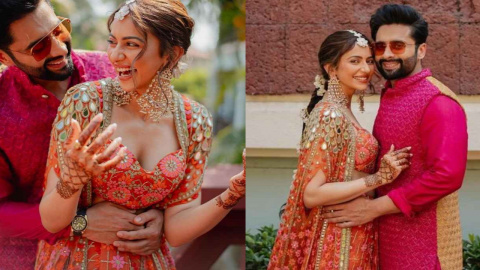 Rakul Preet Singh's orange and pink caped lehenga set took 680 hours of  intricate hand-embroidery to be made | PINKVILLA