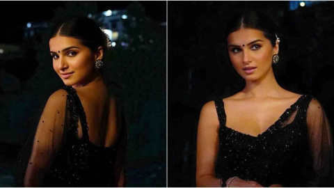 Tara Sutaria shines bright like a diamond in Rs. 72k sheer black saree from  Prémya by Manishii | PINKVILLA