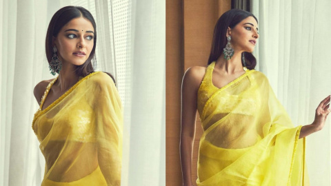 Ananya Panday sets the internet ablaze in a sun-kissed yellow saree |  PINKVILLA