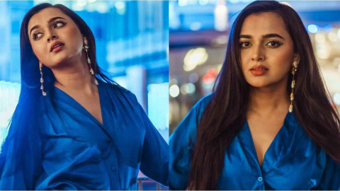 Tejasswi Prakash's affordable blue-hued shirt dress by Nidhi and Mahak is a  masterclass in curated elegance | PINKVILLA