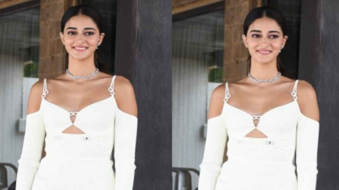 Ananya Panday pairs ribbed cut-out dress from Mach & Mach with Sophia  Webster's heels; Find out the cost | PINKVILLA