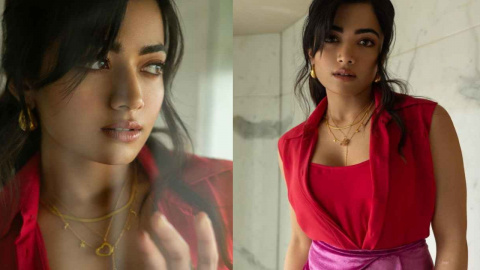 Rashmika Mandanna adds a touch of playfulness to her outfit; embraces the  two-toned trend | PINKVILLA