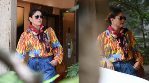 Kareena Kapoor Khan channels her inner Geet in 90's fashion with abstract  shirt, wide-legged denims, and scarf | PINKVILLA