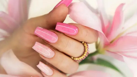 Glossy Press on Nails Extra Long with Designs,Nude Pink Coffin Fake Glue on  Nails,Stick on Nails for Women,Thick nails,Acrylic Nails Press on for Nail  Art Decoration,24PCS - Walmart.com