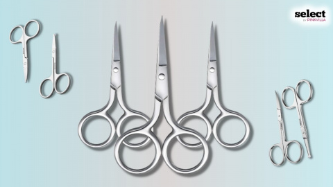 2 Pack Curved Craft Scissors Small Scissors Beauty Eyebrow Scissors  Stainless Steel Trimming Scissors for Eyebrow