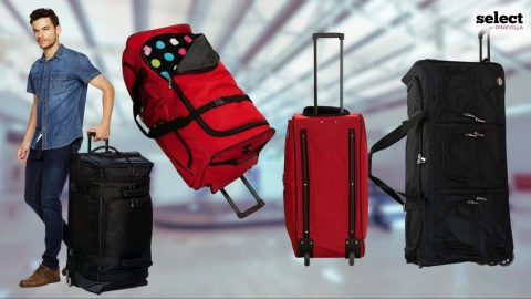 Travel Foldable Holdall Luggage Bag with Plastic Wheels. Lightweight