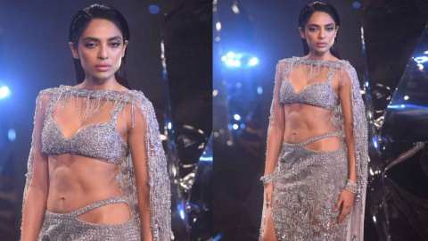 Sobhita Dhulipala owns the ramp in iridescent bralette, risqué skirt co-ord  set by Rohit Gandhi, Rahul Khanna | PINKVILLA