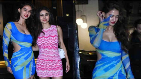 Disha Patani's affordable mini-dress with cut-out design and asymmetrical  sleeves is the ultimate party choice | PINKVILLA