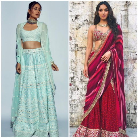40 Lehenga Dupatta Draping Styles - Learn Different Ways | Indian bridal  outfits, Indian bride outfits, Latest bridal lehenga