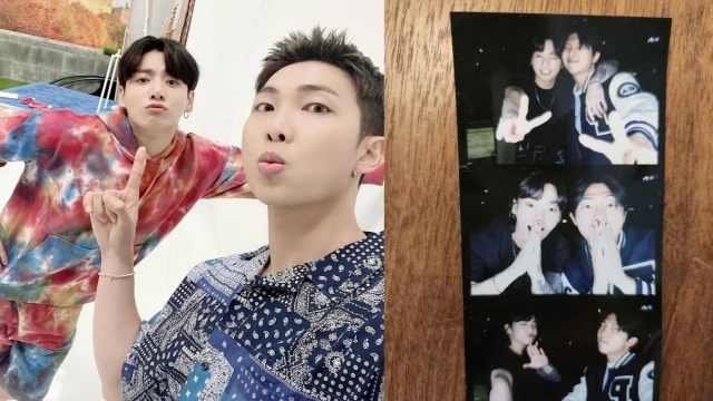 Jungkook e RM;  Imagem: Cortesia do Twitter do BTS e Instagram do RM