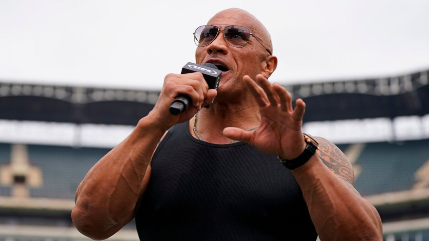  The Rock entertained the crowd with his witty remarks