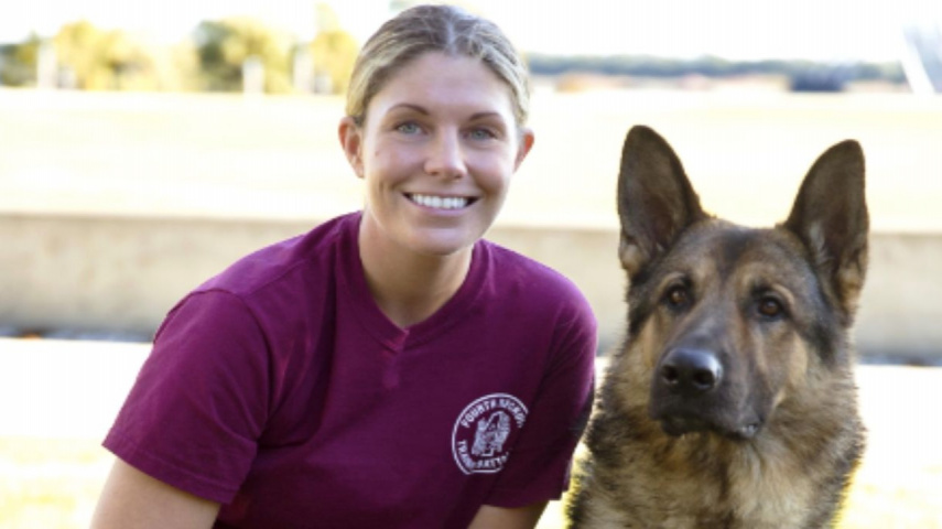 Megan Leavey and  Rex  2017- Photo by Michael Tacket - Dogs of War LLC( from IMDb) 