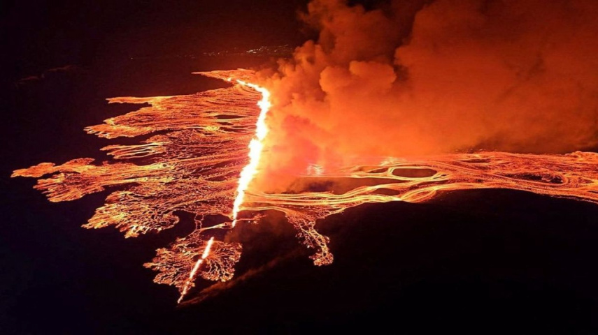 Lava eruption threatened Grindavik, an Icelandic town.
