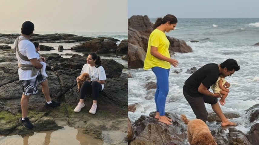 Ram Charan and Upasana’s daughter Klin Kaara delights in her first beach