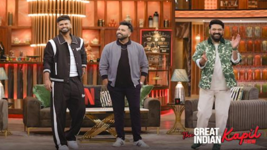 The Indian Cricket team players Shreyas Iyer and Rohit Sharma on The Great Indian Kapil Show