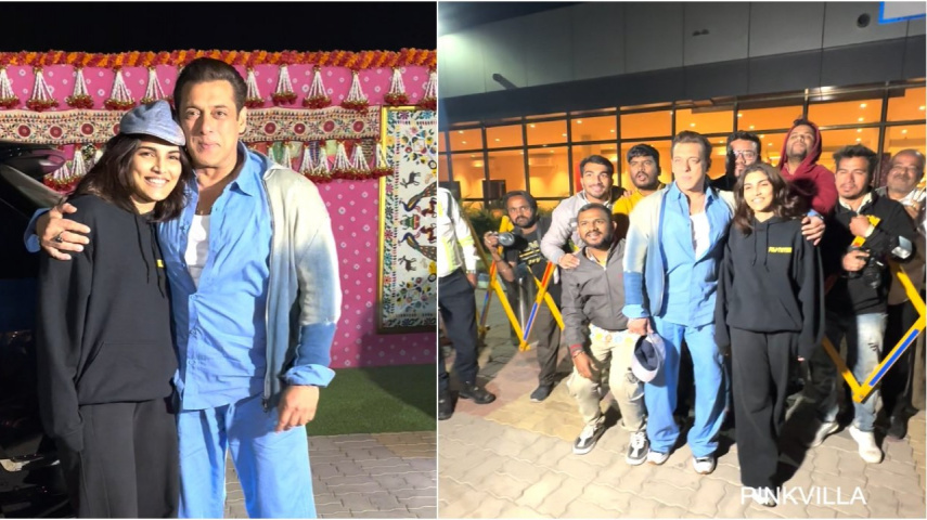 WATCH: Salman Khan beams with joy as he strikes pose with niece Alizeh Agnihotri, paparazzi at Jamnagar airport