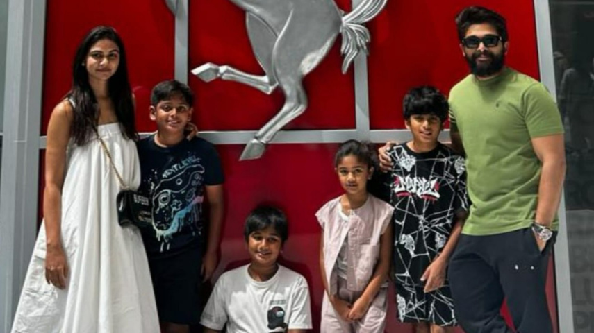 PIC: Allu Arjun poses with wife Sneha and kids in Dubai