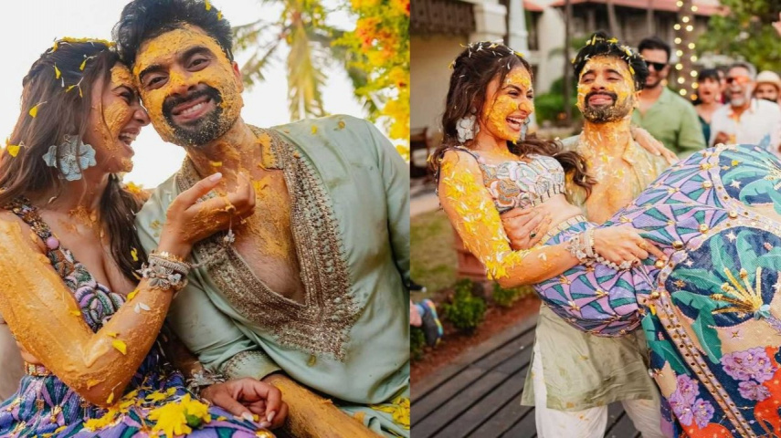 PICS: Rakul Preet Singh and Jackky Bhagnani drop 'Love and laughter' filled glimpses from Haldi ceremony